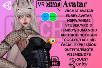 custom vrchat avatar, vrc furry model, vr character, nsfw anime avatar, toggles