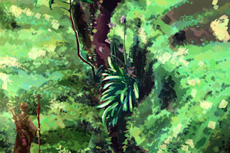 create fantasy storybook illustrations in my painterly style