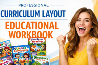 design kids educational workbook, textbook layout, worksheets for amazon KDP