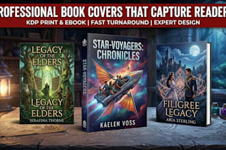 design your book cover, ebook cover, and KDP print cover