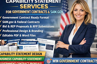 design a professional capability statement for government contracts and sam gov