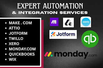 integrate make com attio jotform twilio  xero monday crm quickbooks  wix