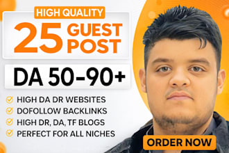 write high da guest post backlinks with SEO quality guest posting service