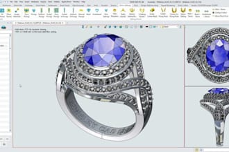 create custom 3d jewerly cad design 3d model realistic rendering for 3dprinting