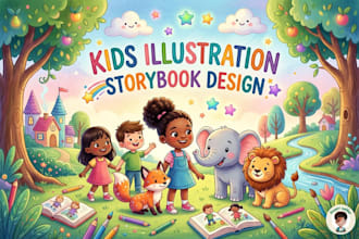 create children book illustration kids storybook and characters