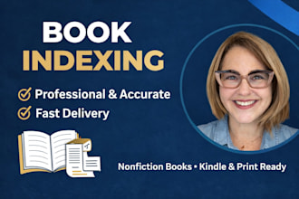 create a professional book index for nonfiction books