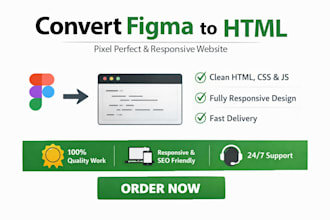 convert figma to HTML CSS responsive pixel perfect website