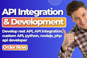 develop rest API, API integration, custom API, python, nodejs, php api developer
