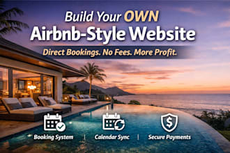 build direct booking airbnb website, vrbo, hotel website, vacation rental