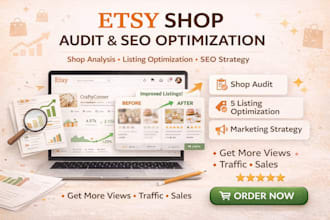 do etsy shop audit seo listing ranking traffic marketing promotion boost sales