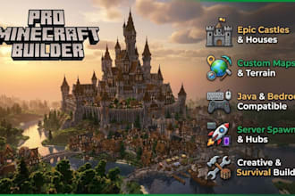 build minecraft castle house base hub spawn map java bedrock minecraft build