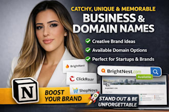 provide catchy unique and memorable business name domain name brand domain name