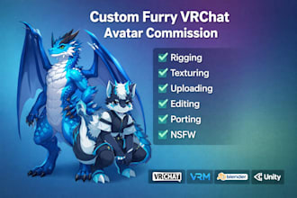 create a custom 3d vtuber avatar nsfw furry vrchat avatar commission vrm