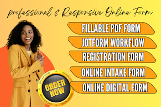 create online fillable form, registration form, workflow in jotform