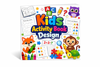 design kids activity book kids coloring book worksheet amazon KDP puzzle book