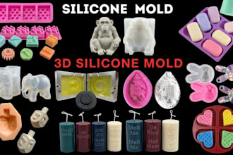 make silicone plastic mold fishing lure for casting baking resin and 3d printing