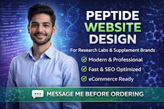 design peptide website for research and supplement brands pro