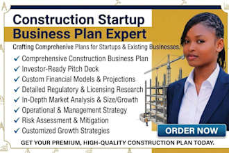 write startup construction business plan regulatory research budgeting operation