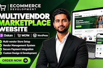 build ecommerce multivendor marketplace website, dokan wcfm multivendor website