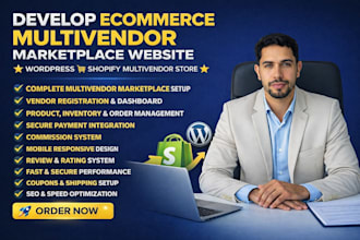 develop ecommerce multivendor marketplace website wp shopify multivendor website
