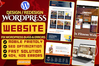 design, redesign wordpres website with elementor, website development
