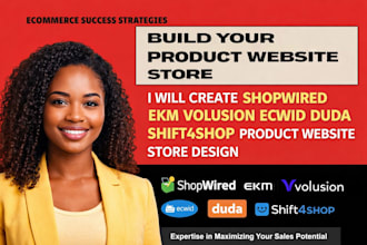create shopwired ekm volusion ecwid duda shift4shop product website store design