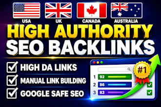 manual high authority seo backlinks link building  USA, UK, canada and australia