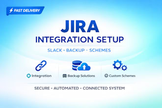 integrate jira with slack set up backup and restore systems and configure scheme