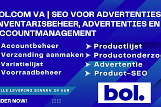 manage bol com account, listings, ads and SEO optimization