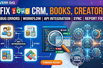 fix zoho CRM books creator bug errors workflow API  integration sync report fix