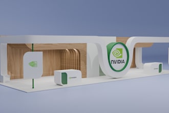 design a professional 3d trade show booth, exhibition stall