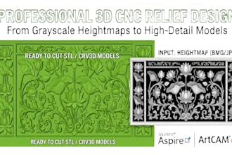 clean 2d dxf vectors and 3d stl reliefs for cnc woodworking