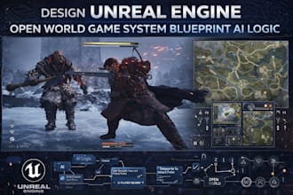 design unreal engine open world game system blueprint ai logic