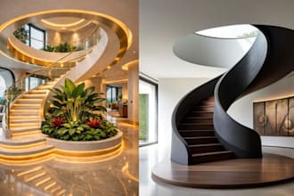 design 2d and 3d staircase for you home, handrail system tailored to your style