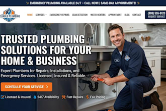 create plumbing website handyman website hvac website plumbing cleaning website
