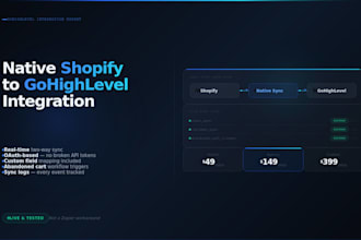 build a native gohighlevel shopify integration for you