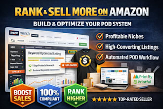 build and optimize amazon pod system for ranking, compliance and automated sales