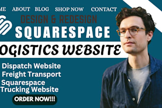 design a professional squarespace logistics website for trucking and transport