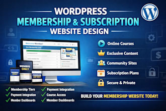 build create wordpress membership website design membership subscription website