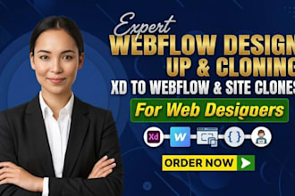 design clone website or webflow design xd to webflow and web designer