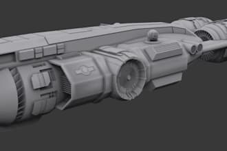 3d space ship models, spaceship interior, robot 3d sculpting, 3d starship model