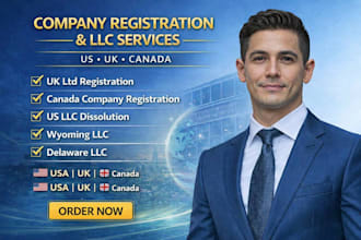 do canada and UK ltd company registration, US llc dissolve, wyoming and delaware