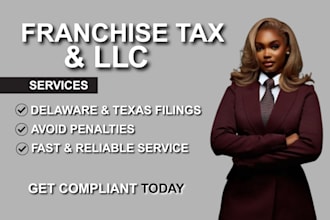 file llc franchise tax and annual report for delaware, texas and all US state