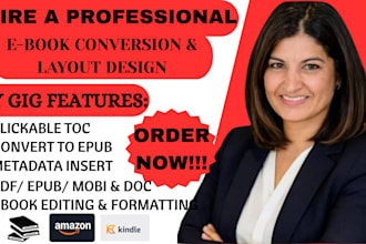 format and convert  your ebook for kindle epub mobi and paperback