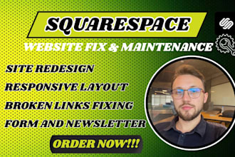 provide maintenance, fix bugs and optimize your squarespace websites