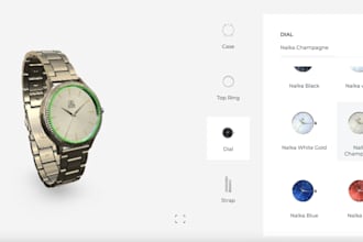 customize watch product configurator on shopify using kickflip or zakeke