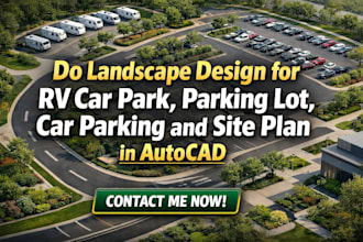 do landscape design for rv car park parking lot car parking site plan in autocad