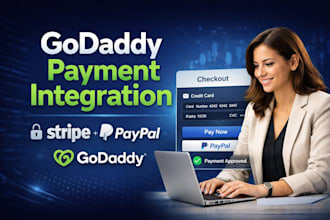 integrate stripe or paypal payment on your godaddy