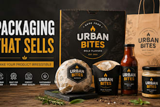 create food branding, restaurant brand identity, logo and packaging design canva