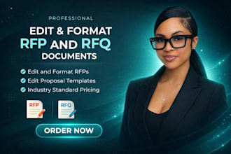 edit and format rfp, edit proposal templates, industry standard pricing, rfq